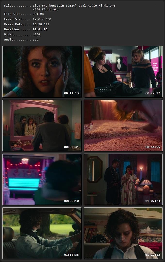 Lisa Frankenstein (2024) Hindi Dual Audio HDRip 1080p – 720p – 480p